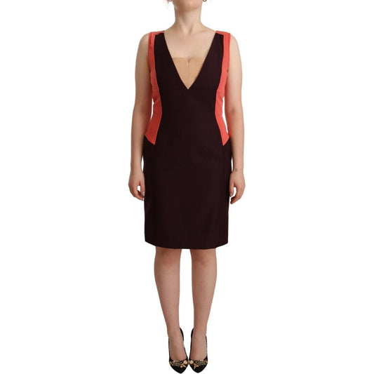 CO|TE Multicolor V-Neck Sleeveless Sheath Dress WOMAN DRESSES CO|TE Tan