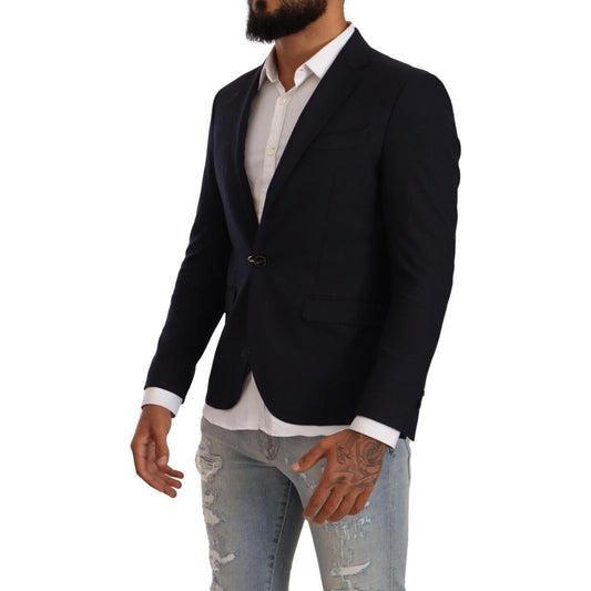 Domenico Tagliente Elegant Single Breasted Black Jacket Domenico Tagliente Black