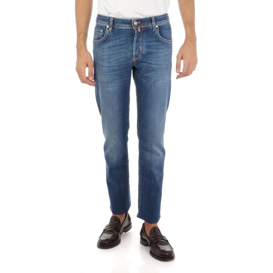 Jacob Cohen Blue Cotton Slim Men Jeans Jacob Cohen Dim Gray