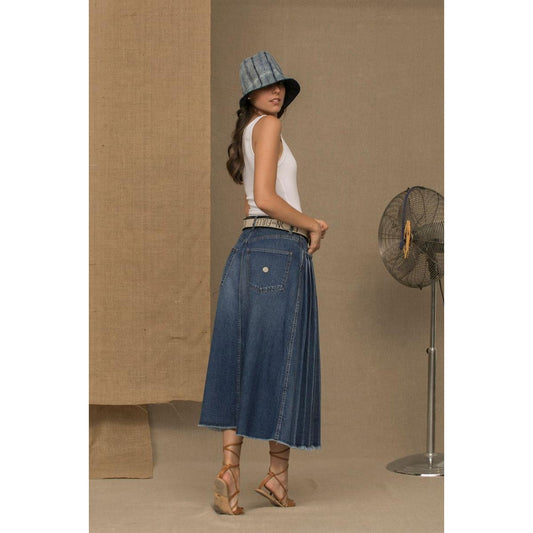 Don The Fuller Blue Cotton Women Skirt Jeans & Pants Don The Fuller Dim Gray