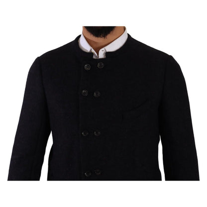 Dolce & Gabbana Gray Alpaca Button Down Men Coat Jacket