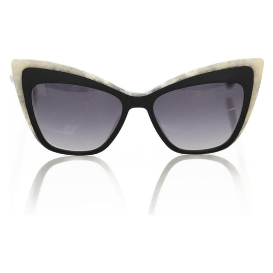 Frankie Morello Black Acetate Women Sunglass Frankie Morello Slate Gray