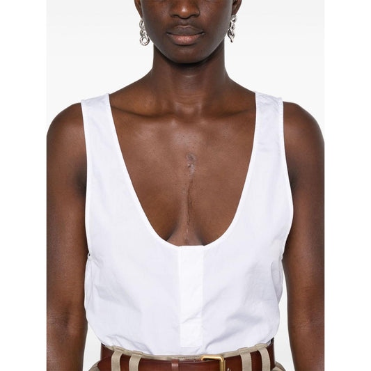 Saint Laurent  Top White Topwear Saint Laurent Dark Olive Green