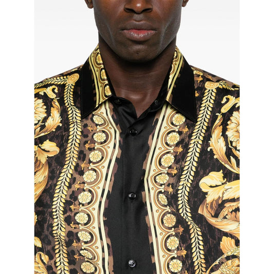 Versace Barocco-print shirt Shirts Versace Wheat