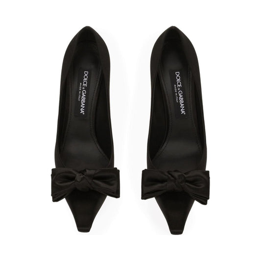 Dolce & Gabbana Satin pumps with bow detail High Heel Dolce & Gabbana White Smoke