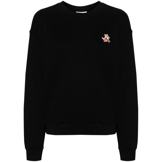 Maison Kitsune fox pattern cotton sweatshirt Topwear Maison Kitsune Black