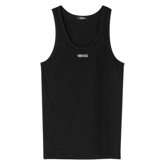 Versace Ribbed top with embroidery Topwear Versace Black