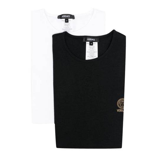 Versace Medusa-print cotton T-shirt Topwear Versace Black