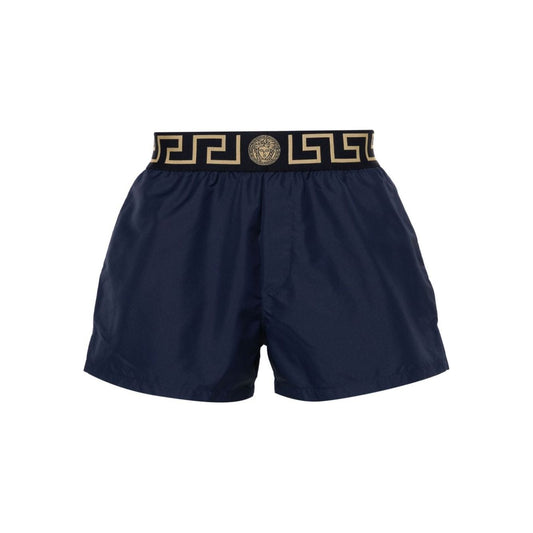 Versace Greca Border swim shorts in Blue Beachwear & underwear Versace Dark Slate Gray