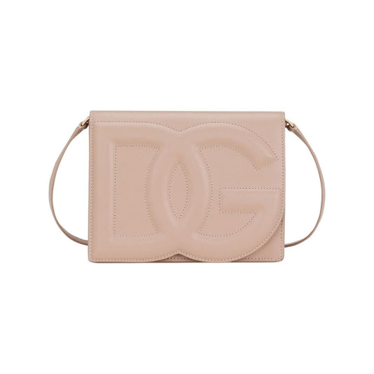 Dolce & Gabbana Calfskin DG Logo crossbody bag Shoulder Dolce & Gabbana Tan