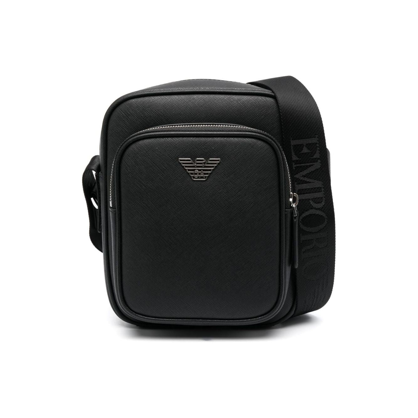 Front view with bag zipped and handles upright.