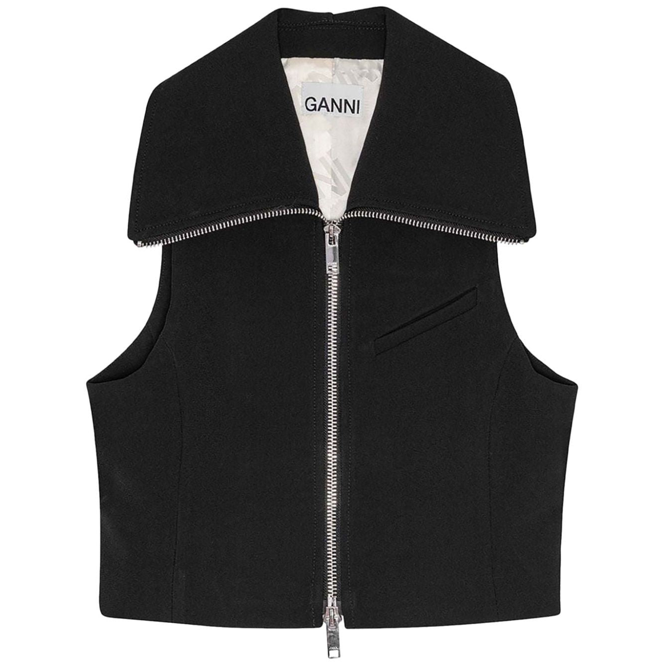 Ganni Sleeveless tank top with zip W0189099-P25