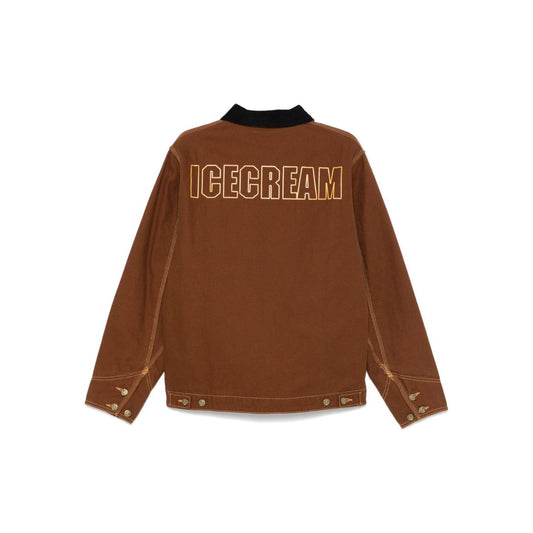 ICECREAM Cotton Canvas Men Jackets Brown Jackets Icecream Saddle Brown