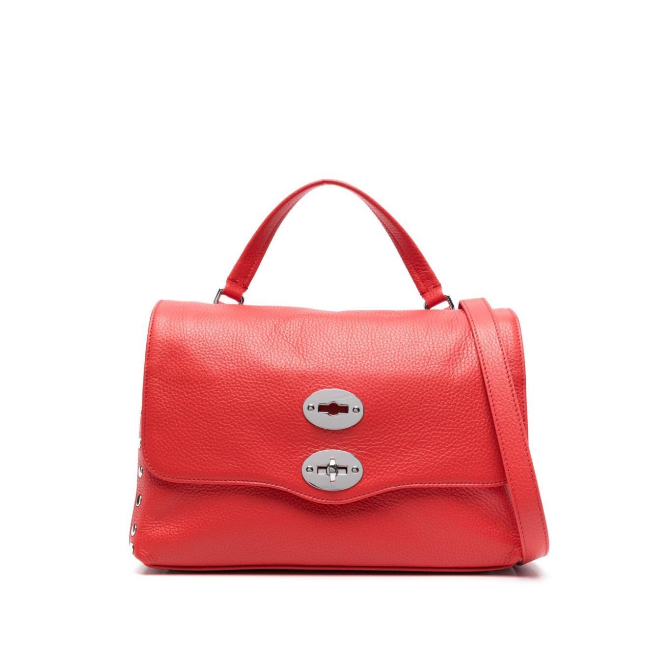 Front view with bag zipped and handles upright.
