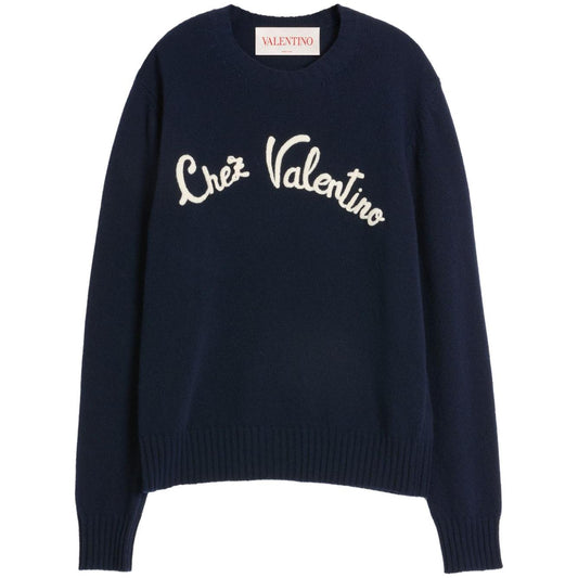 Valentino Sweaters Blue Topwear Valentino Black