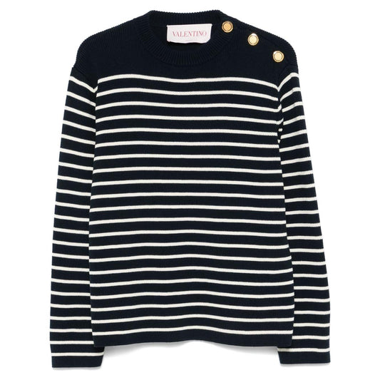 Valentino Sweaters White Topwear Valentino Black