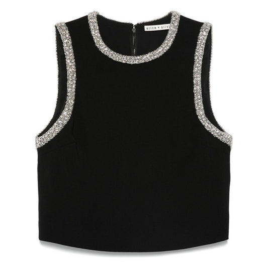 Alice + Olivia Top Black Topwear Alice + Olivia Black