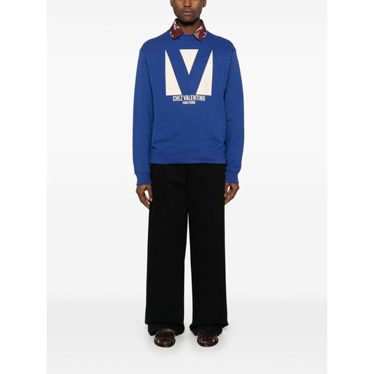 Valentino Chez Valentino Print Sweatshirt Topwear Valentino White Smoke