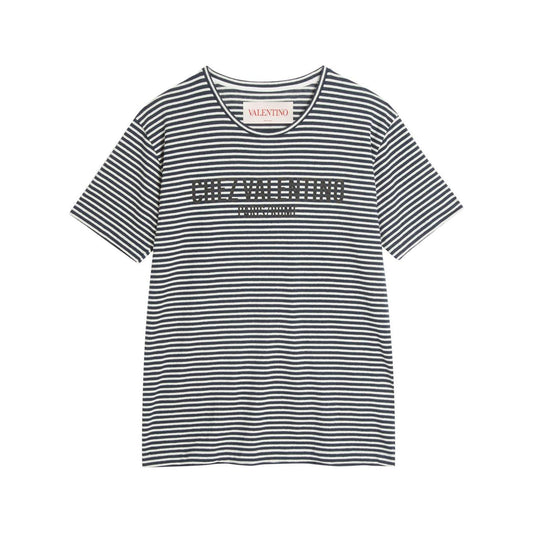 Valentino Chez Valentino striped jersey T-shirt Topwear Valentino Beige