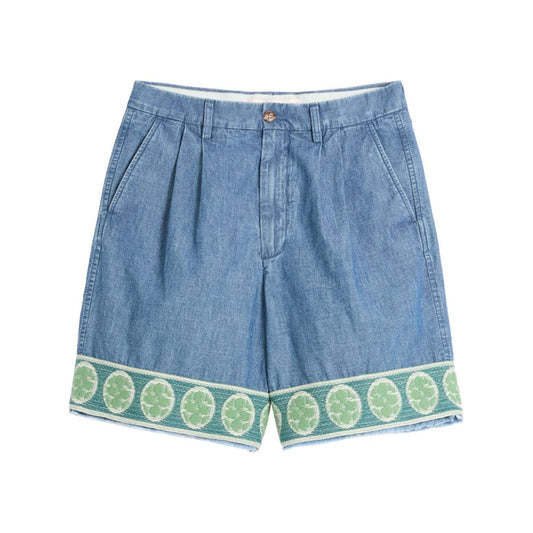 Valentino denim bermuda shorts with jacquard hem Short trousers Valentino Light Slate Gray