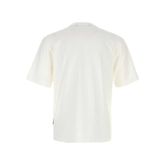 Palm Angels logo print crew neck T-shirt Topwear Palm Angels Beige