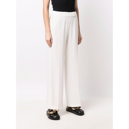 Alberto Biani White Cady Elasticated Trousers Trousers Alberto Biani Beige