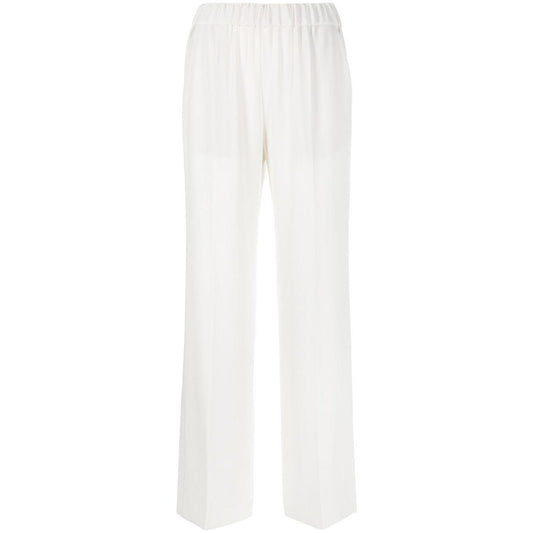 Alberto Biani White Cady Elasticated Trousers Trousers Alberto Biani White Smoke