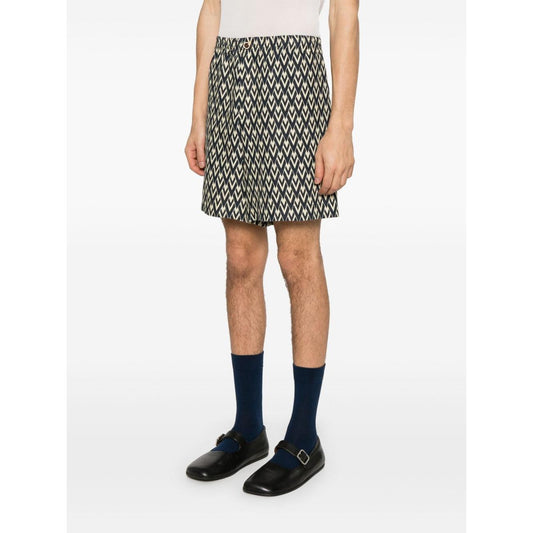 Valentino Geometric Print Shorts Short trousers Valentino White Smoke