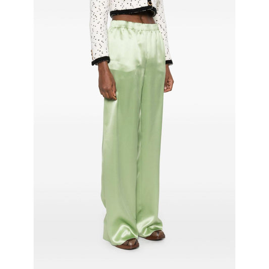 Valentino wide leg silk trousers Trousers Valentino White Smoke