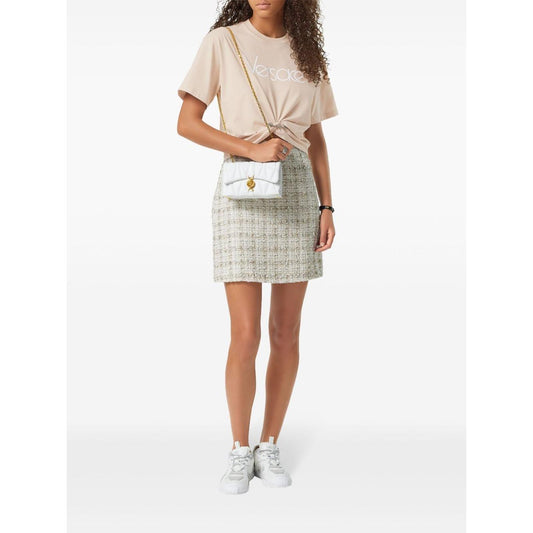 Versace 1978 Re-Edition Logo Safety Pin Short T-Shirt Topwear Versace White Smoke