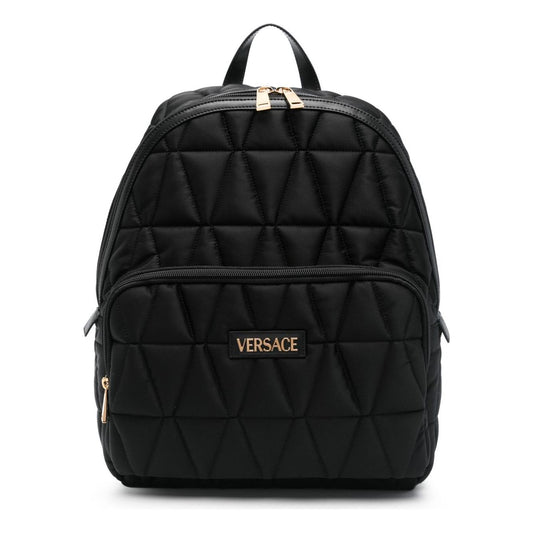Versace logo-lettering backpack Backpacks Versace Black