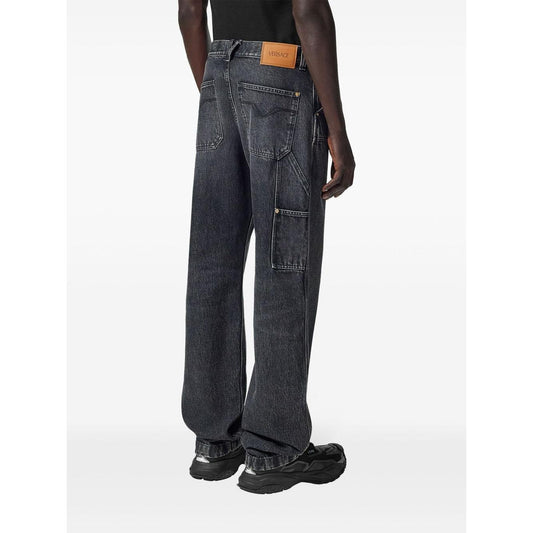 Versace Carpenter Jeans in Black Jeans Versace White Smoke