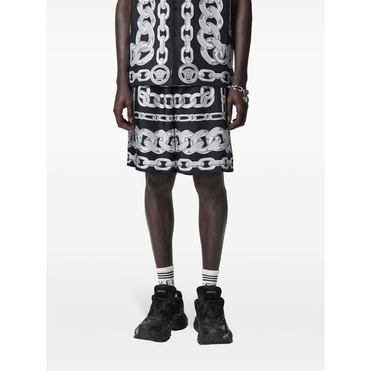 Versace Medusa Chains Silk Shorts Short trousers Versace Dark Slate Gray