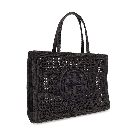 Tory Burch Large Ella Crochet Tote Bag Shopper Tory Burch Dark Slate Gray
