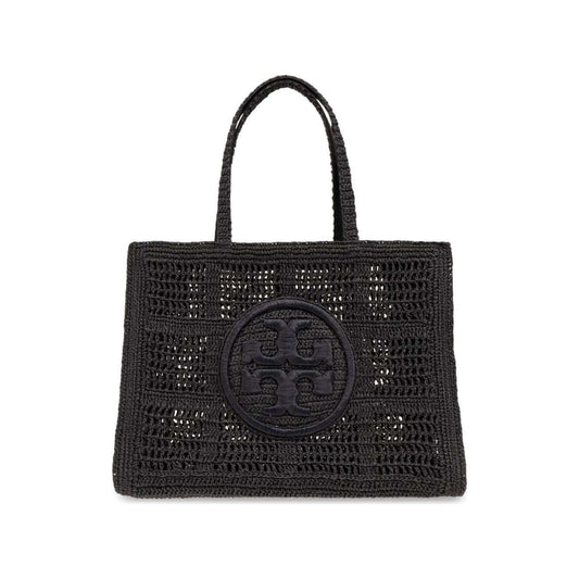 Tory Burch Large Ella Crochet Tote Bag Shopper Tory Burch Dark Slate Gray