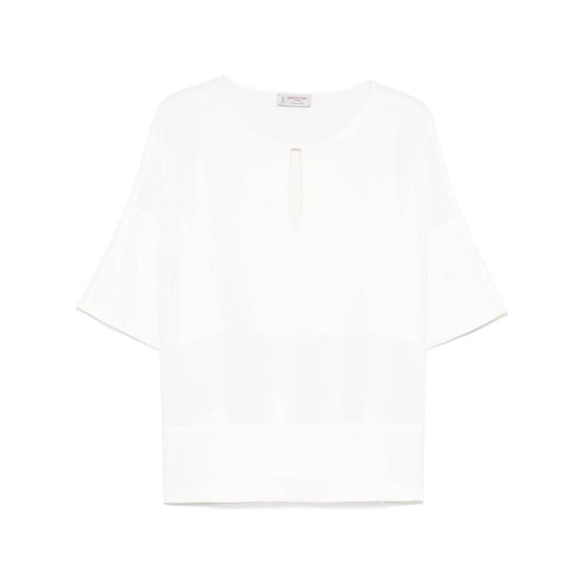 Alberto Biani Blouse with teardrop opening Shirts Alberto Biani Snow