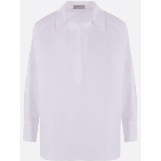 Alberto Biani V-neck cotton shirt Shirts Alberto Biani Light Gray