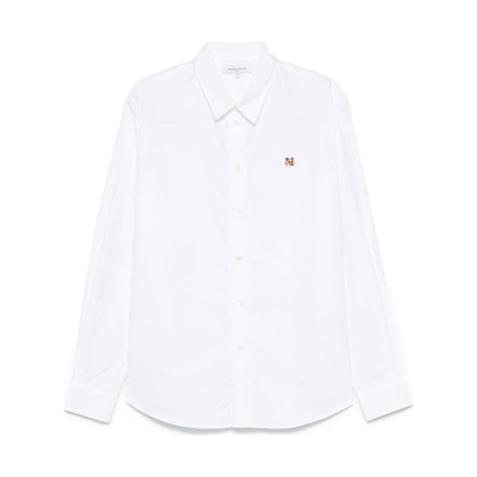 Maison Kitsune classic shirt wth fox head logo Shirts Maison Kitsune White Smoke