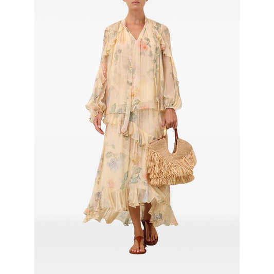 Zimmermann Illuminate Asymmetric Skirt Skirts Zimmermann Beige