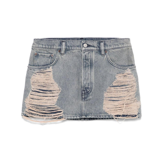 Acne Studios Macaria distressed denim miniskirt Skirts Acne Studios Light Slate Gray
