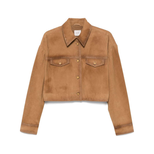 Alysi Caramel Brown suede jacket Jackets Alysi Sienna