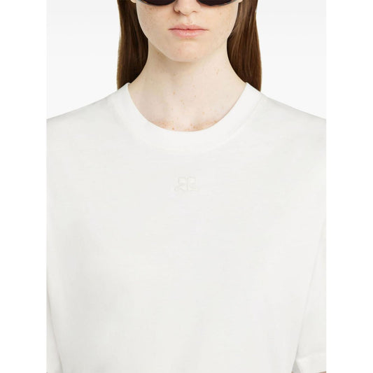 Courreges Pre Courrèges appliqué T-shirt Topwear Courreges Pre Beige