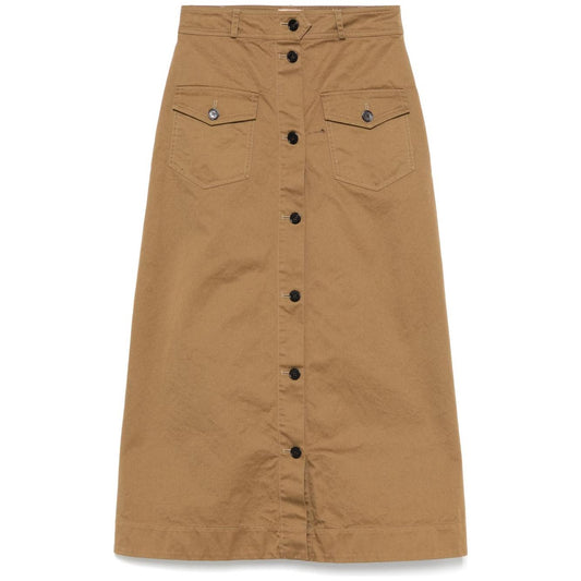 Saint Laurent Cotton midi skirt Skirts Saint Laurent Rosy Brown
