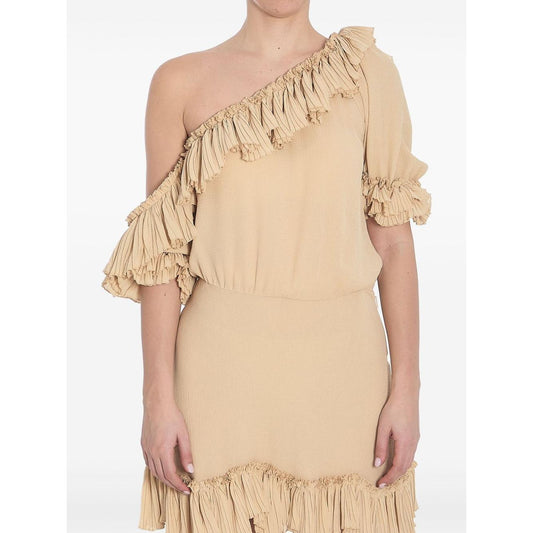 Saint Laurent one-shoulder ruffled dress Dresses Saint Laurent Wheat