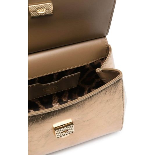 Dolce & Gabbana Sicily metallic leather tote bag Handbag Dolce & Gabbana Dark Olive Green