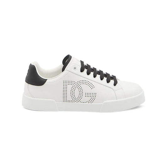 Dolce & Gabbana Portofino perforated-logo leather sneakers Sneakers Dolce & Gabbana Light Gray