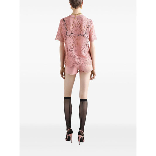 Dolce & Gabbana corded lace short sleeved T-shirt Topwear Dolce & Gabbana White Smoke