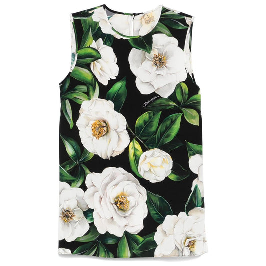 Dolce & Gabbana Floral silk-blend charmeuse top Topwear Dolce & Gabbana Black