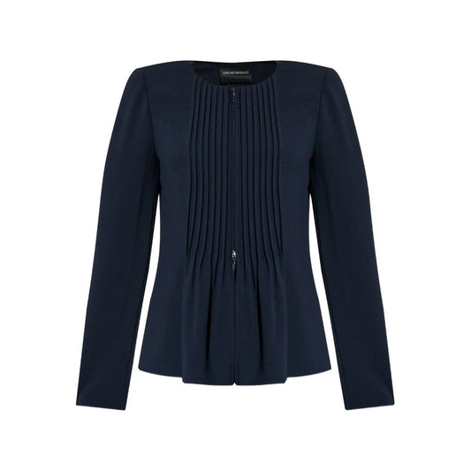 Emporio Armani Jacket in fluid woven fabric with pleats Jackets Emporio Armani Black