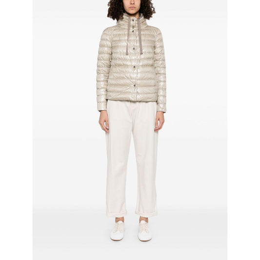 Herno Coats Beige Jackets Herno White Smoke